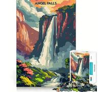 Rompecabezas Angel Falls Majesty,1000 Piezas,estimulación cognitiva,diversión,Piezas sin Rebabas,Corte Limpio,Juguete de Entretenimiento para Interiores (38x26cm)