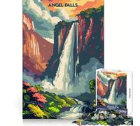 Rompecabezas Angel Falls Majesty de 1000 Piezas para Adolescentes Desarrolla Tus Habilidades y Disfruta de tu Tiempo Libre Bordes nítidos Regalo Ideal para Las Fiestas (38x52cm)