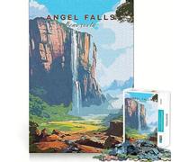 Rompecabezas Angel Falls Travel de 1000 Piezas para Adolescentes,Juego de Entrenamiento cognitivo,Ajuste Espacios,Compacto,Divertido para Jugar en Familia (50x75cm)