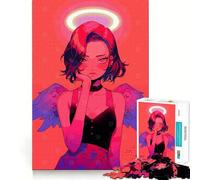 Rompecabezas Angel Girl de 1000 Piezas,Juego de Ejercicios mentales,Encaje Huecos,desafío Interactivo para el Cerebro en casa (50x75cm)