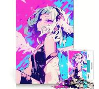 Rompecabezas Angel Girl in Neon para Adultos,1000 Piezas,Juego de concentración Mental, Corte láser,Actividad Nocturna Divertida para Toda la Familia (38x52cm)