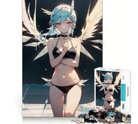 Rompecabezas Angel Girl para Adultos,1000 Piezas,para desarrollar la Memoria,Ajuste Estable,Piezas sin Desplazamiento,Compacto,Ideal para Jugar en Familia (38x26cm)