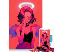 Rompecabezas Angel Girl para Adultos de 1000 Piezas diversión,Juego,Corte láser, Tiempo Tranquilo,Ejercicio Mental en casa (38x52cm)