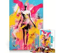 Rompecabezas Angel Graffiti Pop Art de 1000 Piezas Diversión para ejercitar la Mente Piezas de Ajuste preciso Un pasatiempo Fascinante para los Momentos de Ocio (50x75cm)