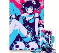 Rompecabezas Angel Skull Girl de 1000 Piezas Entrenamiento cognitivo Diversión con Piezas Perfectamente encajables Regalo de cumpleaños Juguete para ejercitar la Mente (38x26cm)