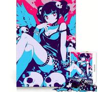 Rompecabezas Angel Skull Girl de 1000 Piezas para Adultos Pensamiento estratégico Escape pacífico Ajuste preciso Regalo Encantador (50x75cm)