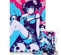 Rompecabezas Angel Skull Girl para Adultos, 1000 Piezas, Entrenamiento de Memoria, Tiempo Bien invertido, Bordes precisos, (38x26cm)