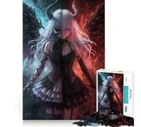 Rompecabezas Angel ﹨u Demon Girl de 1000 Piezas para Adultos,Juego para Mejorar la Memoria,Calidad Profesional,Actividad de recolección conmovedora (38x26cm)