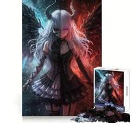 Rompecabezas Angel ﹨u Demon Girl para Adolescentes, 1000 Piezas, para ejercitar la Mente, pasatiempo Relajante, Cerradura sólida, Regalo considerado (50x75cm)