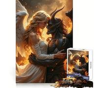 Rompecabezas Ángel y Demonio Abrazados de 1000 Piezas para Adolescentes Entrenamiento Mental Diversión fácil Diseño Uniforme Regalo Elegante de Navidad (50x75cm)