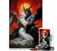 Rompecabezas Ángel y Demonio Abrazo 1000 Piezas Juego de lógica y Pensamiento Experto en Corte Artesanía Momento de Tranquilidad Ejercicio Mental en casa (50x75cm)