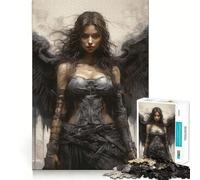 Rompecabezas Angels Black Woman de 1000 Piezas para Adultos Juego de Memoria Cerebral Encaje Huecos Actividad Relajante para un Descanso Mental (38x26cm)