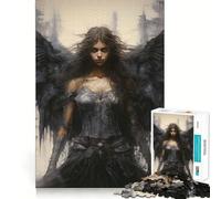 Rompecabezas Angels Black Woman para Adultos,1000 Piezas,Juego para estimular la Mente,tamaño Uniforme,Piezas precisas,Ideal para Viajar, ejercitar la Mente (38x52cm)