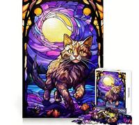 Rompecabezas Anggora Cat Moon Stain para Adolescentes, 1000 Piezas, Mejora la Memoria, Ocio en casa, Bordes precisos, 38x52cm