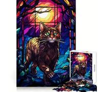 Rompecabezas Anggora Cat Wild Night para Adolescentes, 1000 Piezas, para estimular la Memoria, Actividad en casa, patrón de Montaje, 38x26cm
