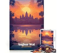 Rompecabezas Angkor Wat Sunset de 1000 Piezas para Adolescentes Mejora la Memoria, Tiempo Libre, diseño Elegante, (38x26cm)