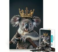 Rompecabezas Animal Cute King de 1000 Piezas,Divertido,para estimular la concentración,Cortado con láser para un Ajuste, Actividad para Compartir con Seres Queridos (38x52cm)