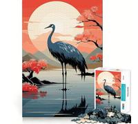 Rompecabezas Animal Japan Vibes 1000 Juego de concentración Mental Diseño de Ajuste Huecos Desafío Cerebral Interactivo para el hogar (38x26cm)