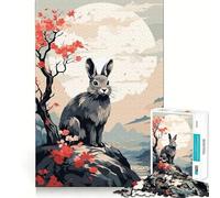 Rompecabezas Animal Japan Vibes de 1000 Piezas Diversión para ejercitar la Memoria Bordes Lisos Encajamiento Forma Divertida de llenar Las Horas Libres (38x26cm)