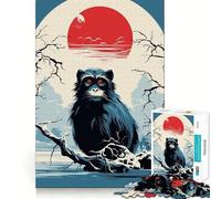 Rompecabezas Animal Japan Vibes de 1000 Piezas Diversión para Entrenar la Mente Encaja Perfectamente sin Huecos Actividad para Compartir con Seres Queridos (38x26cm)