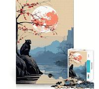 Rompecabezas Animal Japan Vibes para Adultos,1000 Piezas,Juego para estimular la Mente,tamaño Uniforme,Piezas precisas,Ideal para Viajar, ejercitar la Mente (38x52cm)