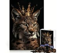 Rompecabezas Animal Lynx King de 1000 Piezas para Adolescentes Desarrolla la Capacidad de razonamiento y fomenta la atención Plena Bordes limpios (38x52cm)