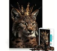 Rompecabezas Animal Lynx King para Adolescentes,1000 Piezas,diversión Que estimula la Mente,Corte Limpio,componentes Resistentes,Actividad para Compartir con los niños (38x52cm)