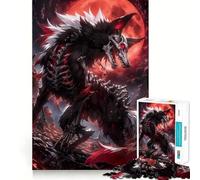 Rompecabezas Anime Blood Moon Wolf de 1000 Piezas Juego de Habilidad Mental Ajuste Estable Sin Piezas Que se muevan Pasatiempo Divertido para Fines de Semana Largos (38x52cm)