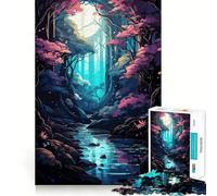 Rompecabezas Anime Bosque Arroyo para Adolescentes 1000 Piezas Estimula la Mente Diversión Corte Limpio Componentes Resistentes Actividad Conmovedora para Compartir (50x75cm)