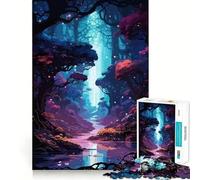 Rompecabezas Anime Bosque Oscuro Río 1000 Juego Divertido Tecnología Avanzada de Corte Láser Juguete de Entretenimiento para Interiores (38x52cm)