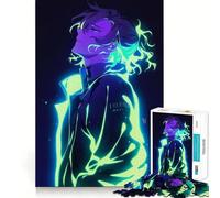 Rompecabezas Anime Boy Neon Glow,1000 Piezas,Juego Divertido sin Rebabas,Piezas de Corte Limpio,portátil,Ideal para Viajes (38x26cm)