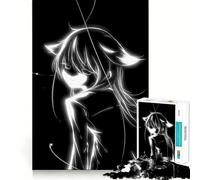 Rompecabezas Anime Cat Girl Glowing White de 1000 Piezas Diversión,Mejora la concentración,Corte láser para un Ajuste Actividad para Compartir con Seres Queridos (38x52cm)