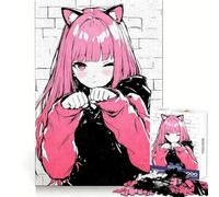 Rompecabezas Anime Catgirl Graffiti de 1000 Piezas para Adolescentes Memoria aguda, Tranquilidad, Ocio, Bordes limpios, Regalo Festivo (50x75cm)