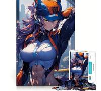 Rompecabezas Anime City Girl para Adultos,1000 Piezas,Juego para estimular la Mente,tamaño Uniforme,Piezas precisas,Ideal para Viajar, ejercitar la Mente (38x26cm)