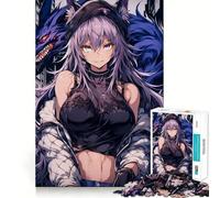 Rompecabezas Anime City Girl W Monster de 1000 Piezas Diversión,Enfoque y Corte láser para un Ajuste Actividad Ideal para Compartir con Seres Queridos (38x52cm)