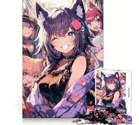 Rompecabezas Anime City Party de 1000 Piezas para Adolescentes Desarrollo de Habilidades analíticas, escapada Tranquila, unión Perfecta, (50x75cm)