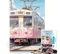 Rompecabezas Anime City Sakura Tram para Adolescentes,1000 Piezas,diversión Estimulante,componentes Resistentes y de Corte Limpio,Actividad para Compartir con los niños (50x75cm)