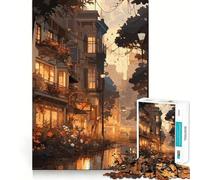Rompecabezas Anime City Sunset Dusk,1000 Piezas,Juego de concentración Mental,Corte de precisión,Bordes Suaves,Juego para Construir Conexiones significativas (50x75cm)