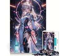 Rompecabezas Anime CyberGirl Neon Dream 1000 Think Boost Game Tight Lock No Loose Pieces Interactive Brain Challenge para el hogar (38x26cm)