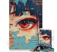 Rompecabezas Anime Eye Graffiti de 1000 Piezas para Adultos Pensamiento lógico, distracción Suave, Cierre sin Costuras, Regalo Festivo (38x26cm)