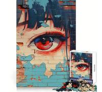 Rompecabezas Anime Eye Graffiti para Adultos, 1000 Piezas, Mind Power Restful Escape, Bordes Uniformes, (50x75cm)