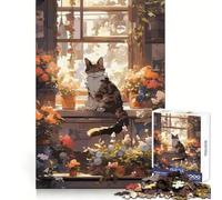 Rompecabezas Anime Florist Sleeping Cat de 1000 Piezas para Adolescentes Estimulación cognitiva Tiempo Libre Cierre hermético Regalo Ideal para Navidad (50x75cm)