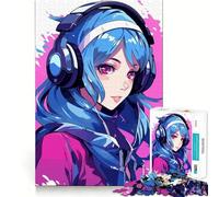 Rompecabezas Anime Gamer Girl 1000 Think Boost Game Tight Lock No Loose Pieces Interactive Brain Challenge para el hogar (38x52cm)