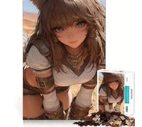 Rompecabezas Anime Girl Cat Ears Desert de 1000 Piezas Diversión para ejercitar la Mente Componentes Resistentes y de Corte Limpio Un Entretenimiento cautivador para Disfrutar en casa (50x75cm)