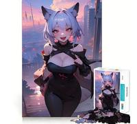 Rompecabezas Anime Girl City para Adolescentes,1000 Piezas,Mejora la Capacidad Mental,Juego,tamaño Uniforme,Piezas precisas,diversión Familiar,Actividad Nocturna (50x75cm)
