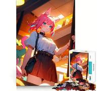 Rompecabezas Anime Girl Doll Delight de 1000 Piezas,Juguete de construcción Focus,Ajuste Huecos,Actividad gratificante para días lluviosos (50x75cm)
