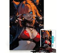 Rompecabezas Anime Girl Fiery Rebel 1000 Fun Play con tecnología Avanzada de Corte láser,Juguete de Entretenimiento para Interiores (38x52cm)