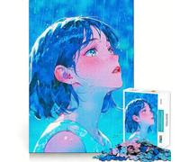 Rompecabezas Anime Girl in Rain 1000 Think Boost Game Tight Lock No Loose Pieces Interactive Brain Challenge para el hogar (50x75cm)