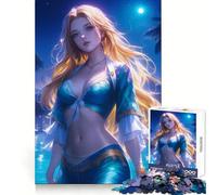 Rompecabezas Anime Girl Moonlight Swim de 1000 Piezas Desarrolla la Capacidad cognitiva Un pasatiempo Tranquilo Cierre sólido Navidad (38x26cm)