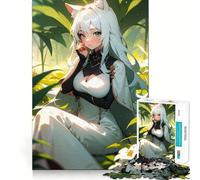 Rompecabezas Anime Girl Whispering Blossoms para Adolescentes,1000 Piezas,Juego para estimular la Mente,Montaje Firme y Seguro,Actividad para Fortalecer los Lazos Familiares (38x26cm)